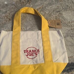 Trader Joe's Yellow and White Mini Bag
